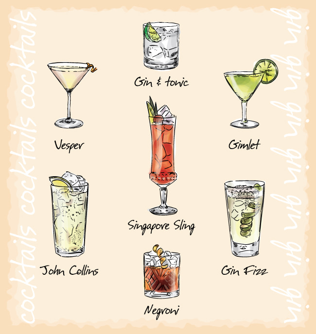 Beautiful cocktail menu