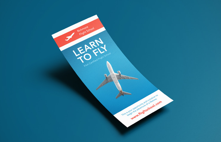 Aviation school rack card created in Swift Publisher for Mac