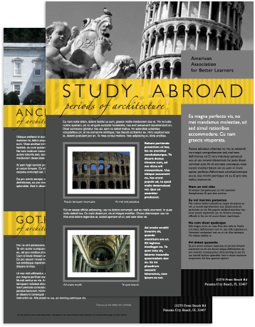 Newsletter on studying abroad created in Swift Publisher