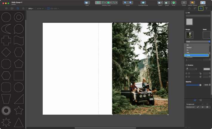 Creating VHS cover background images in Swift Publisher for Mac.