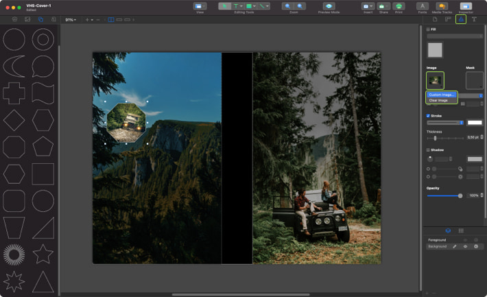 Inserting image in an Icon in Swift Publisher for Mac.